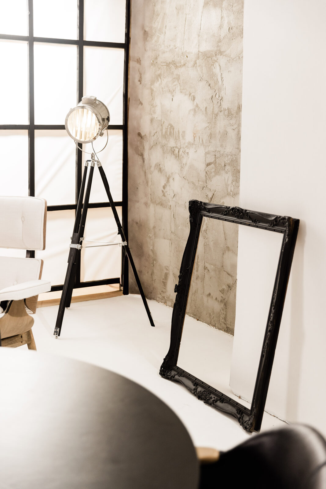 Monochrome Loft — frame and spotlight